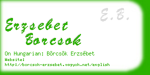 erzsebet borcsok business card